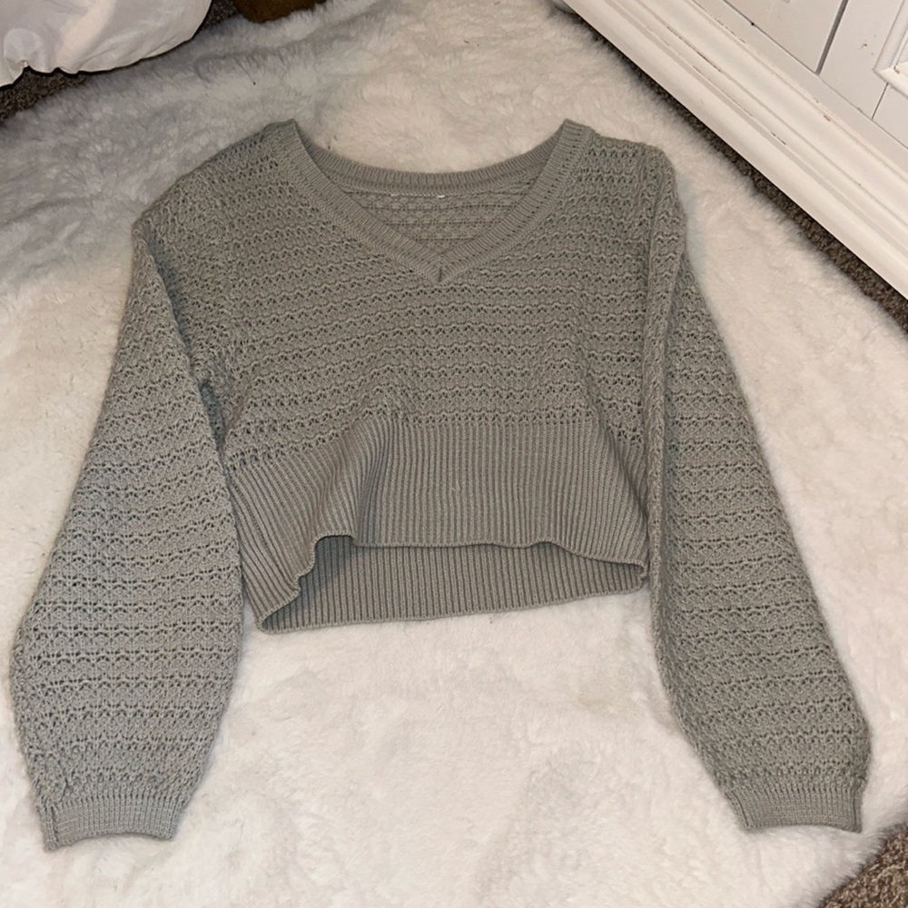 mint green knit sweater